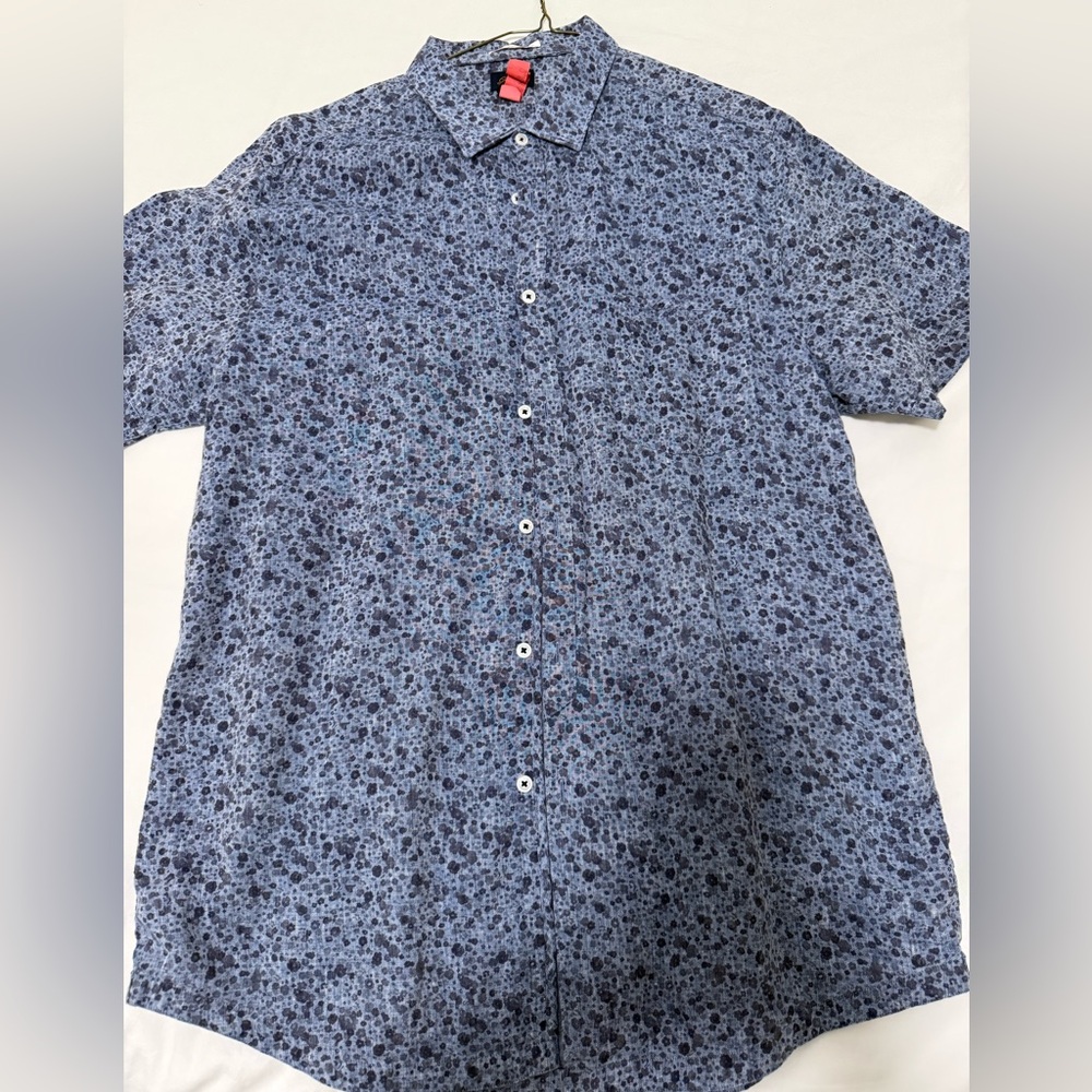 Good Man Brand Blue Patterned Button Down Shirt